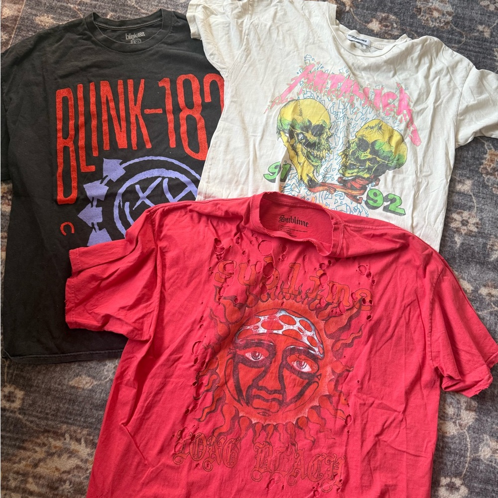 Graphic Band T-Shirts Set
